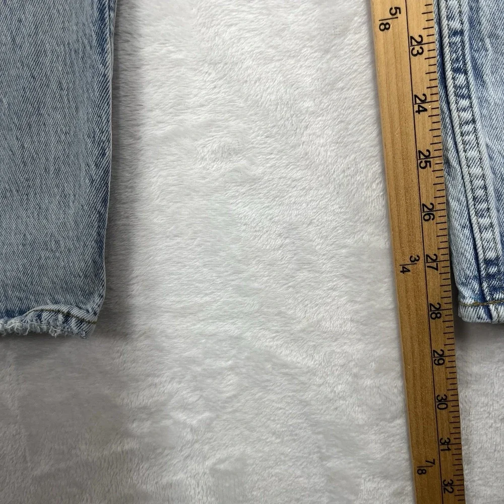 Abercrombie & Fitch Curve Love Dad High Rise Jeans Womens 30 Light Wash Distress